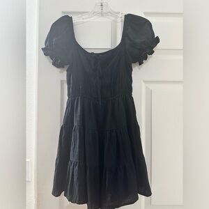 Vintage black milkmaid mini dress